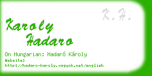 karoly hadaro business card