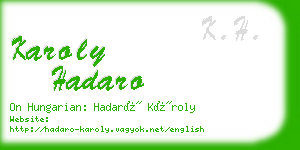 karoly hadaro business card